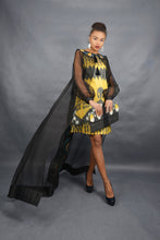 Load image into Gallery viewer, Amira Silk Dyad Ikat Evening Dress