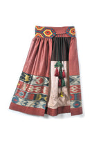 Load image into Gallery viewer, Embroidered Ikat Wrap Skirt