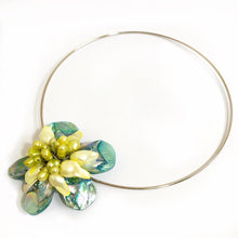 Load image into Gallery viewer, Green Pearl Flower Necklace