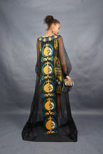 Load image into Gallery viewer, Amira Silk Dyad Ikat Evening Dress