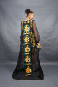 Amira Silk Dyad Ikat Evening Dress