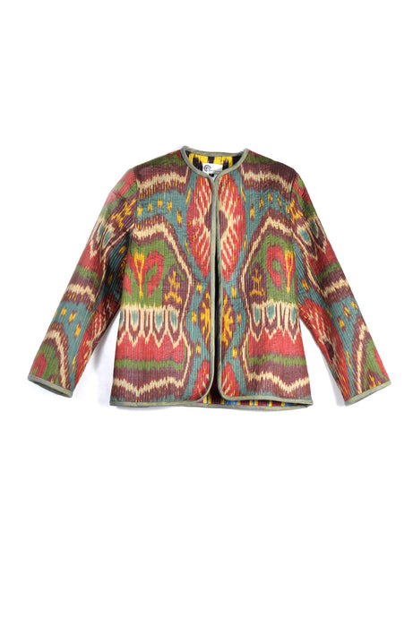 Quilted Reversible Short Ikat Jacket