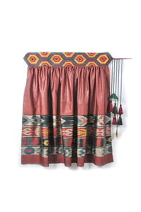 Embroidered Ikat Wrap Skirt