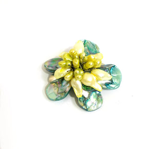 Green Pearl Flower Necklace
